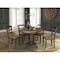 International Concepts 36 in. Round Extension Dining Table with Leaf and 4 Madrid LadderBack Chairs - 5 Piece Dining Set K45-36RXT-27B-C2-4 - alternate 1